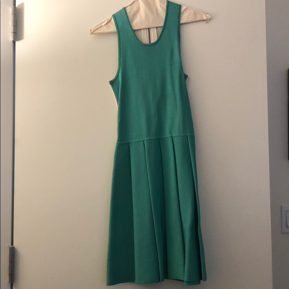 Parker Teal Knit Parker Pleat Dress